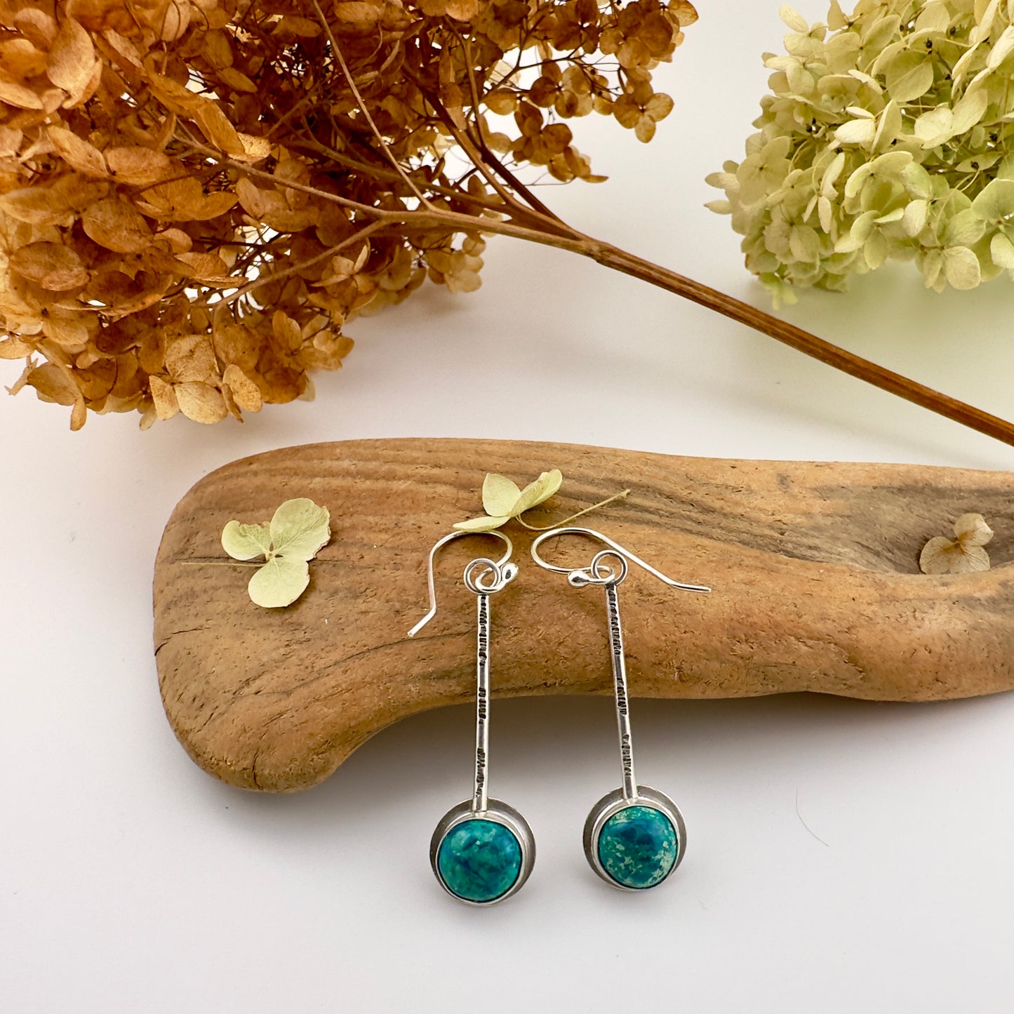 Medium Round Turquoise Pendulum Earrings