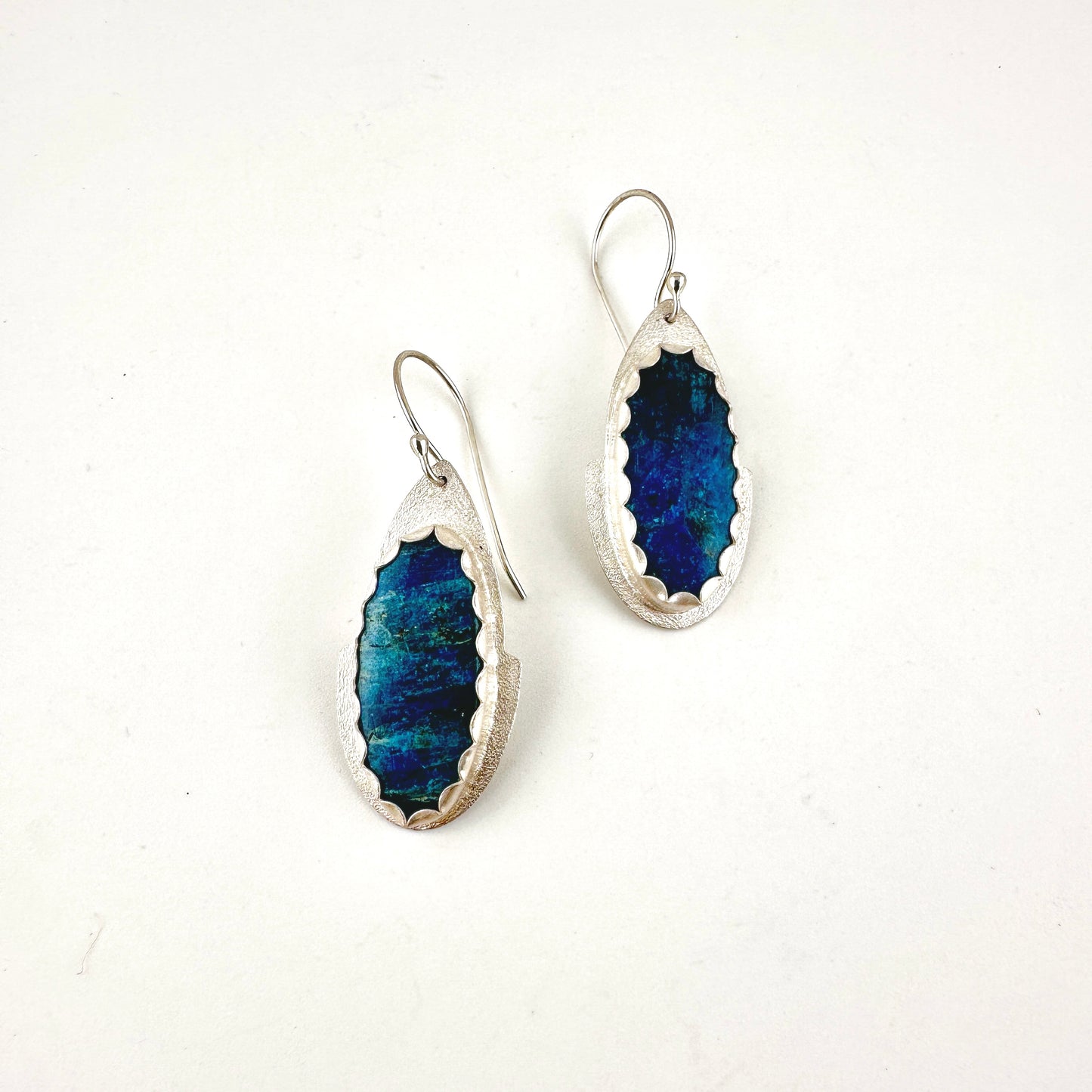 Long Oval Neon Apatite Earrings