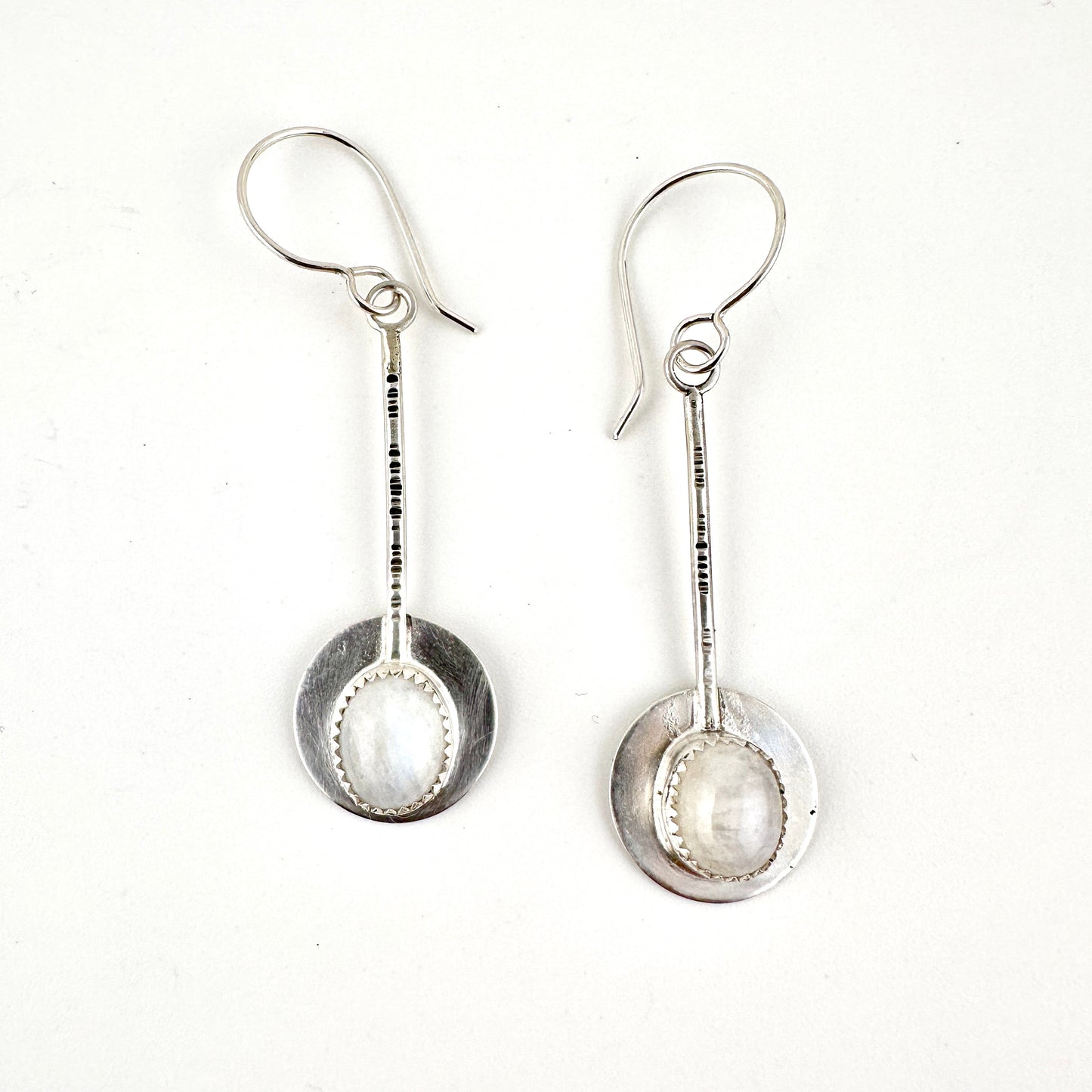 Rainbow Moonstone Pendulum Earrings