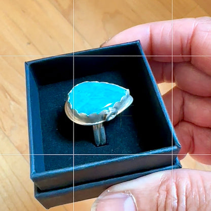 Teardrop Larimar Ring Size 7.5