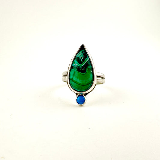 Malachite & Turquoise Ring Size 7