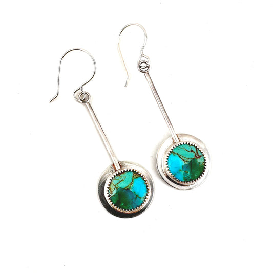 Large Mojave Turquoise Pendulum Earrings