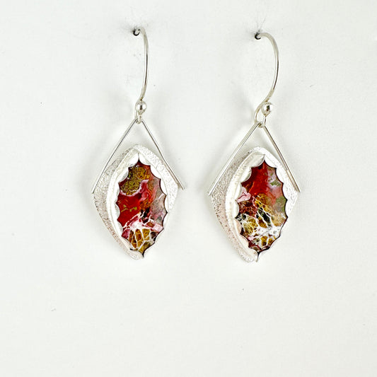 Crazy Lace Agate Kite Earrings