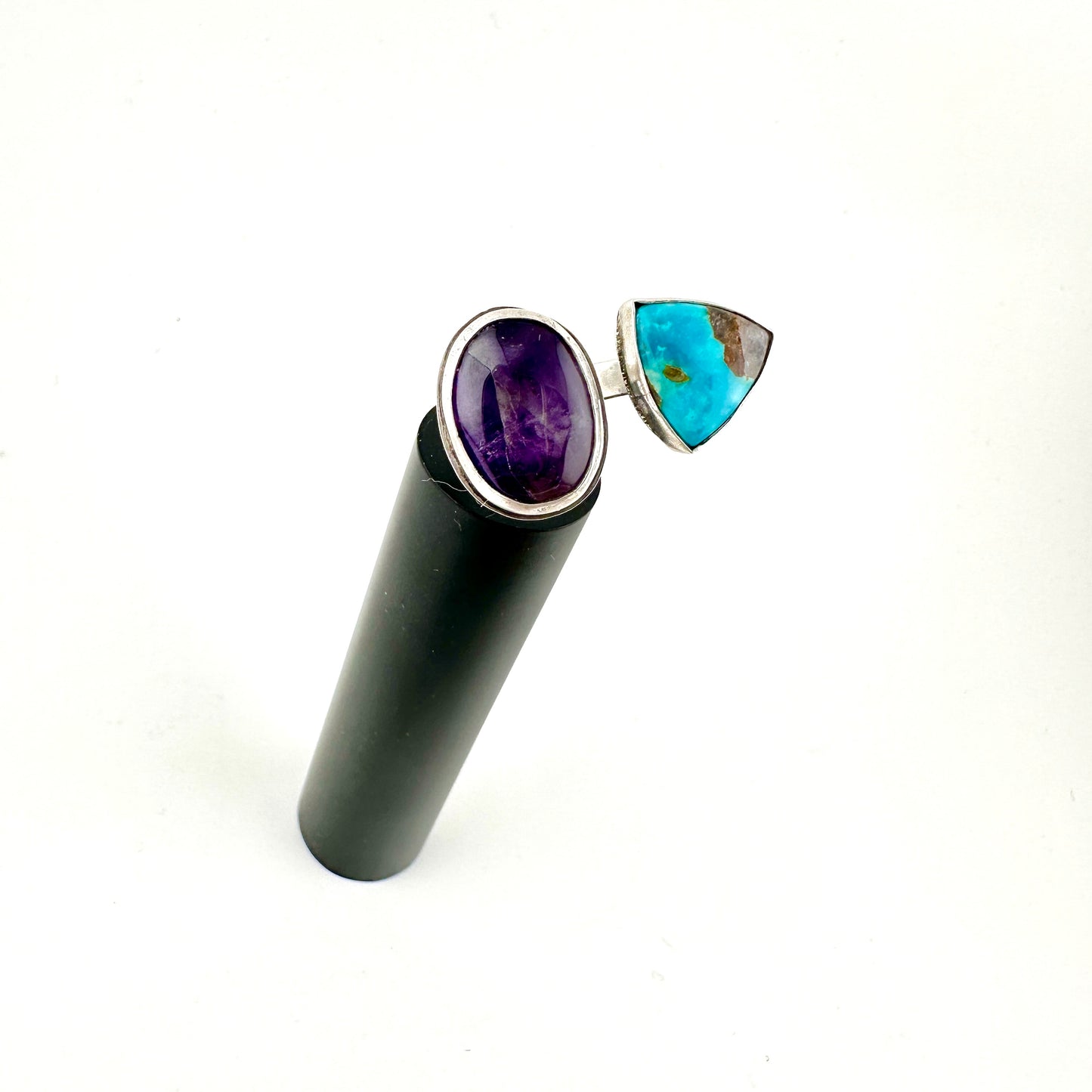 Amethyst Turquoise Adjustable Ring Size 7.5