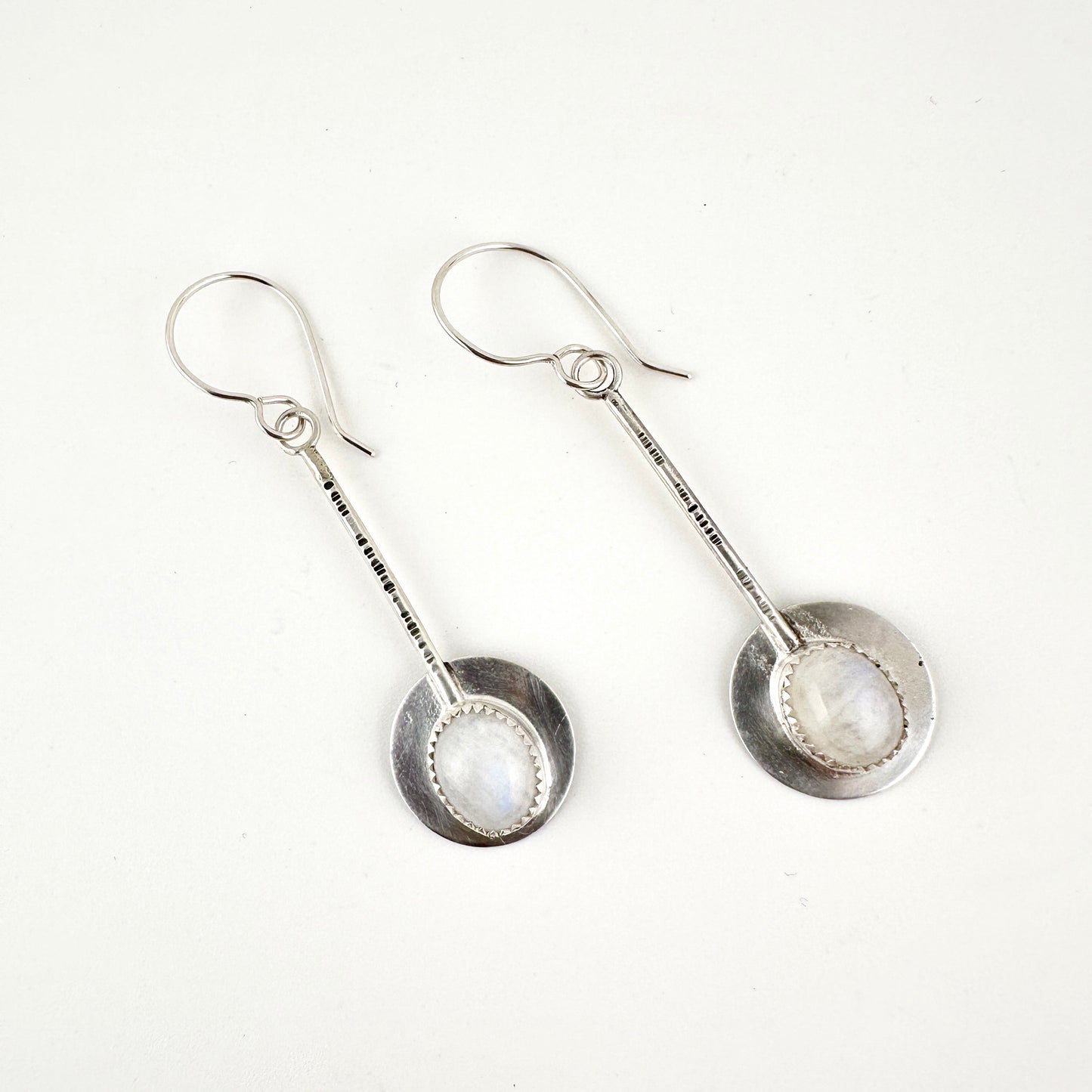 Rainbow Moonstone Pendulum Earrings
