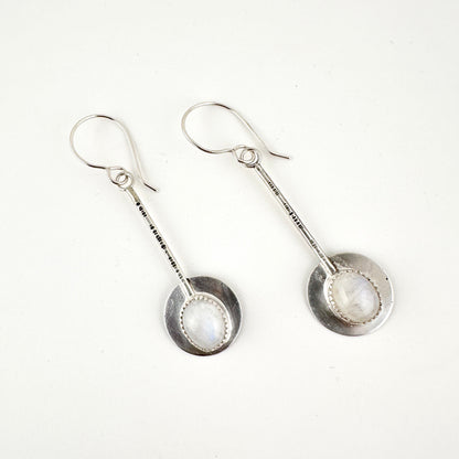 Rainbow Moonstone Pendulum Earrings