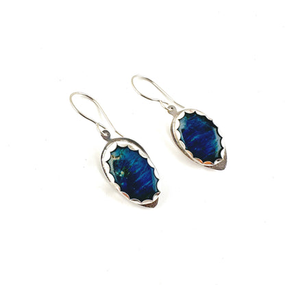 Short Oval Neon Apatite Earrings