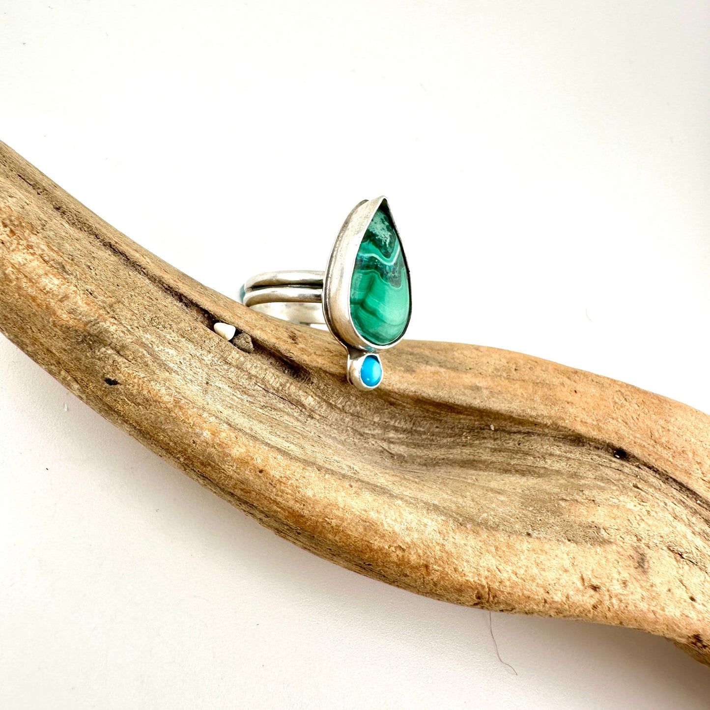 Malachite & Turquoise Ring Size 7