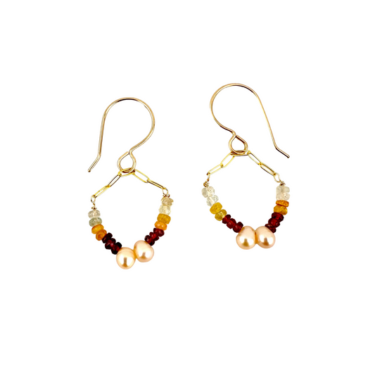 Tundra Sapphire & Pearl 14/20 Gold Filled Dangle Earrings