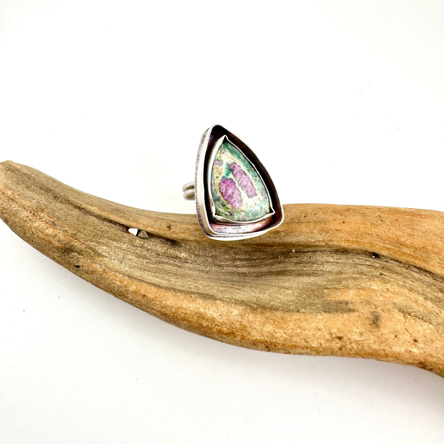 Ruby Fuchsite Triangle Ring Size 9.5