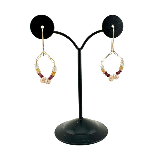 Tundra Sapphire & Pearl 14/20 Gold Filled Dangle Earrings