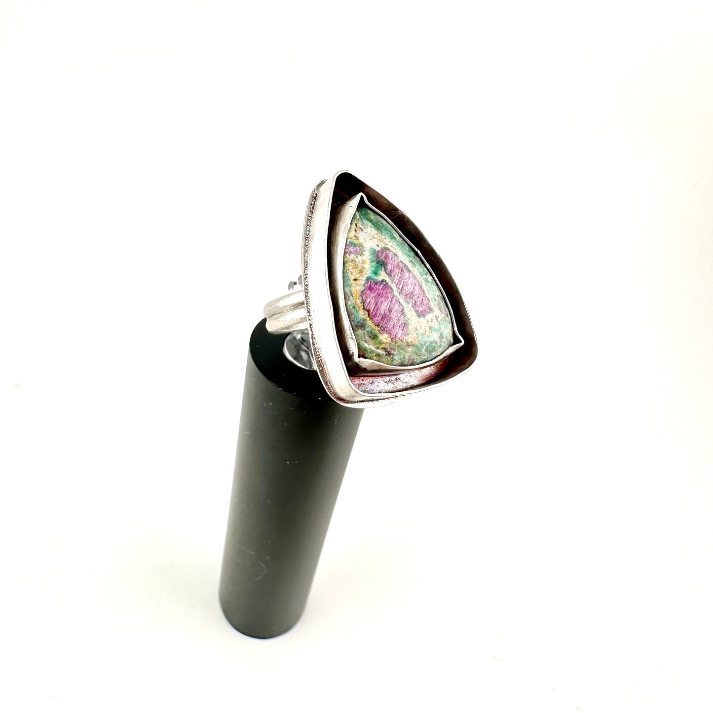 Ruby Fuchsite Triangle Ring Size 9.5