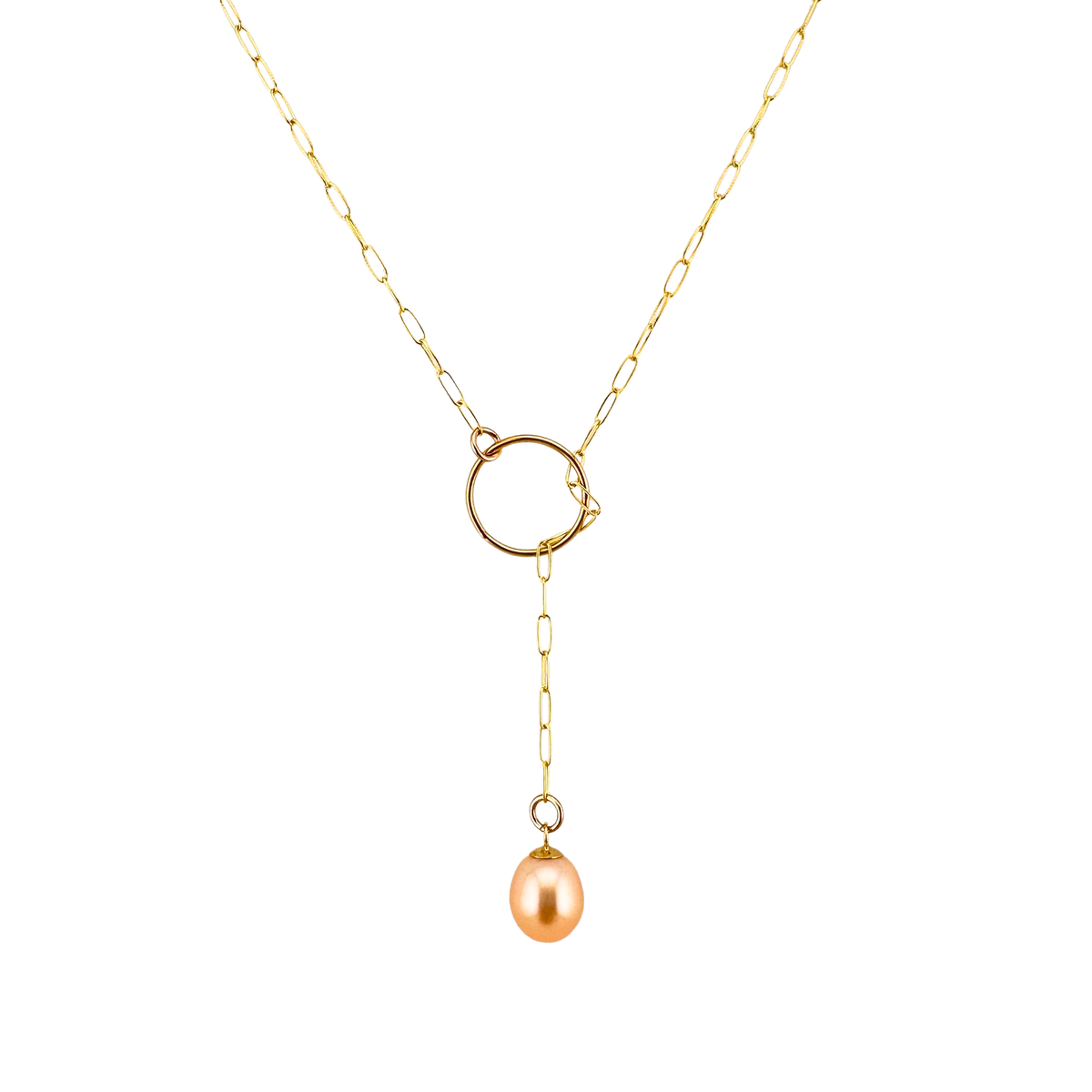 14/20 Gold Filled Pearl Lariat Necklace