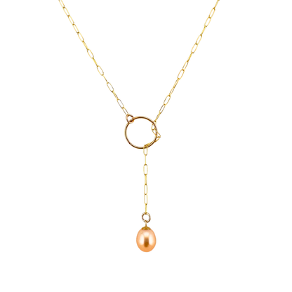 14/20 Gold Filled Pearl Lariat Necklace