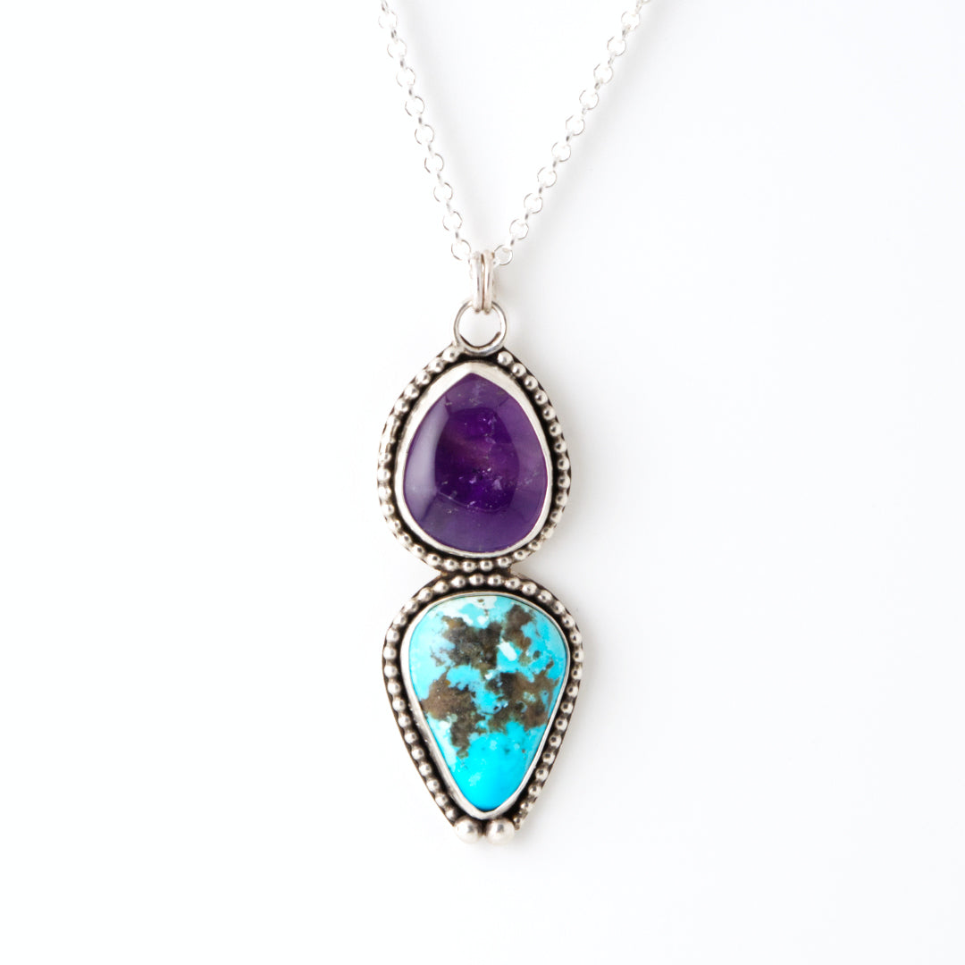 Amethyst & Turquoise Portal Pendant Necklace