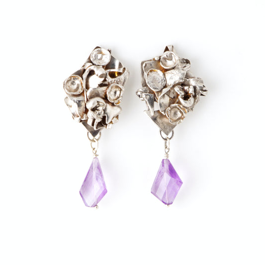 Faceted Amethyst Warrior Earrings