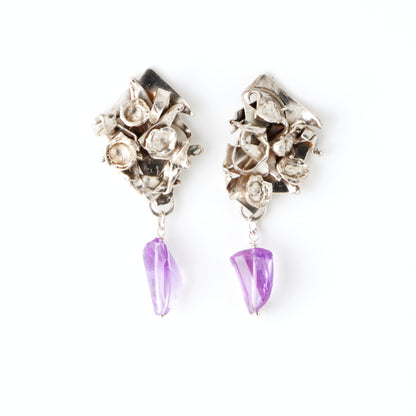 Faceted Amethyst Warrior Earrings