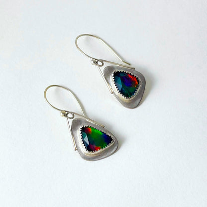 Aurora Opal Rosecut Small Triangle Wing Earrings