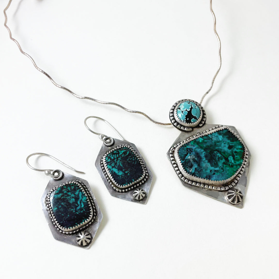 Goddess Azurite Earrings