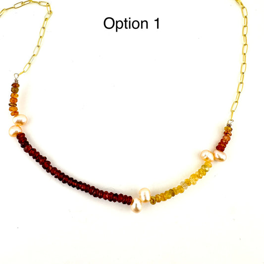 Tundra Sapphire & Pearls 14/20 Gold Filled Necklace