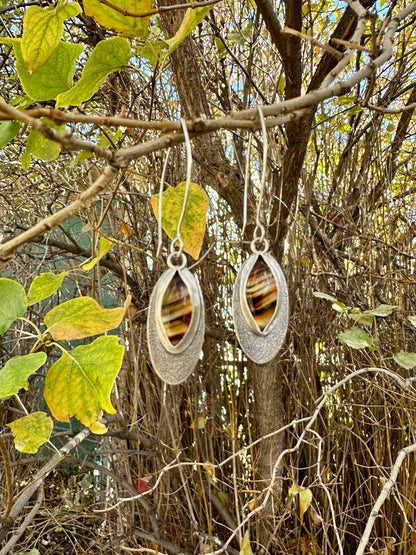 Montana Agate Double Oval Earrings