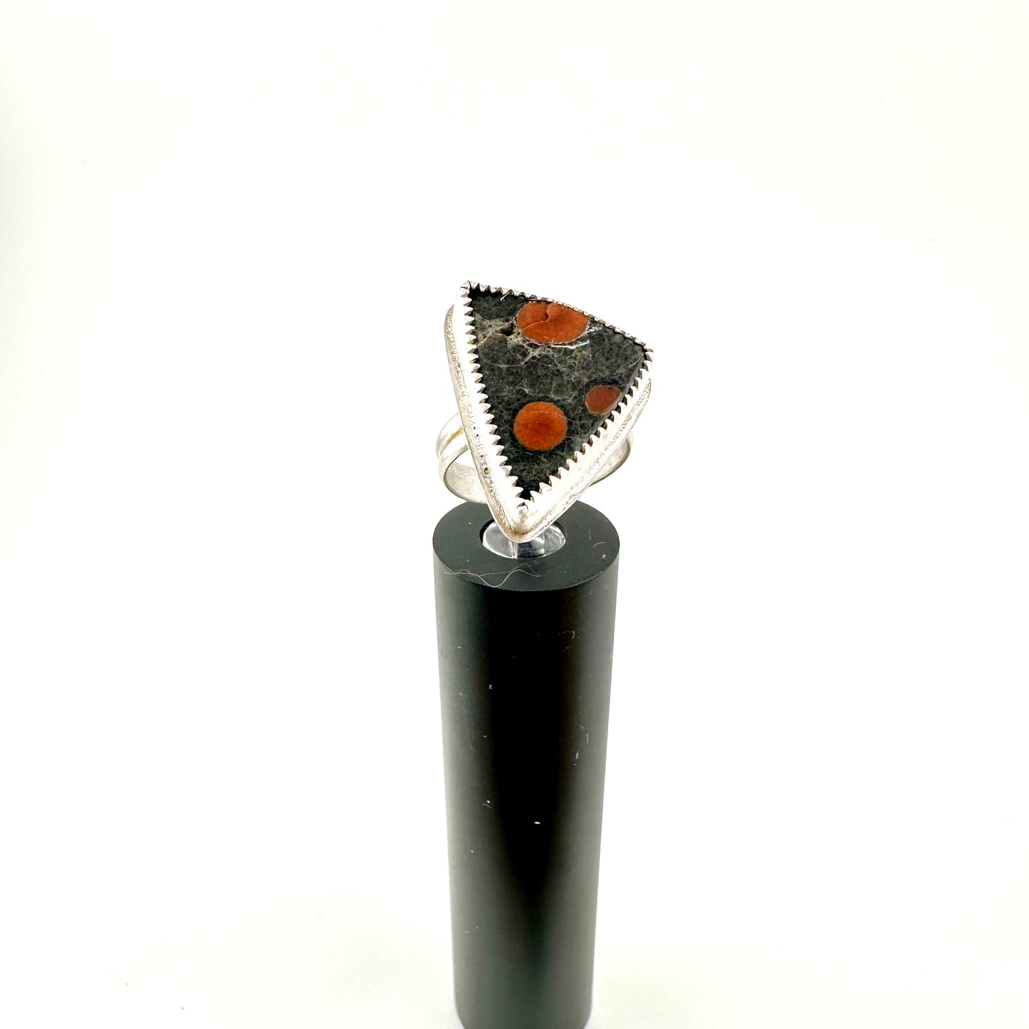 Triangle Peanut Obsidian Ring Size 7.5