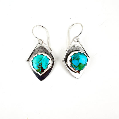 Turquoise Pear Shape Kite Earrings