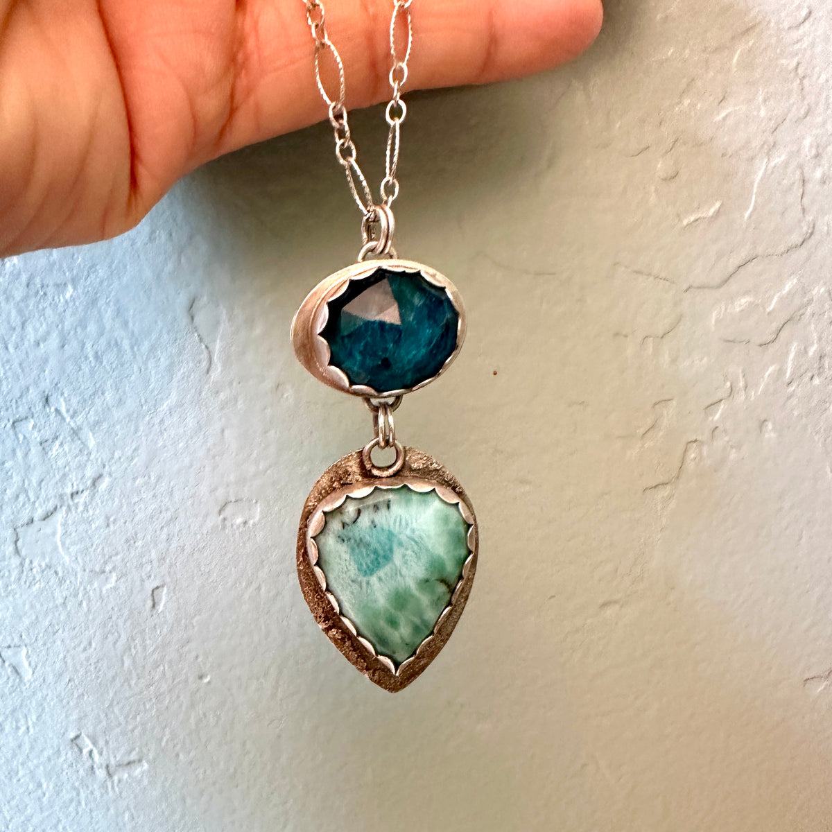 Thalassa Larimar & Neon Apatite Pendant Necklace