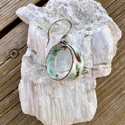 Overlapped Circle Enameled Earrings