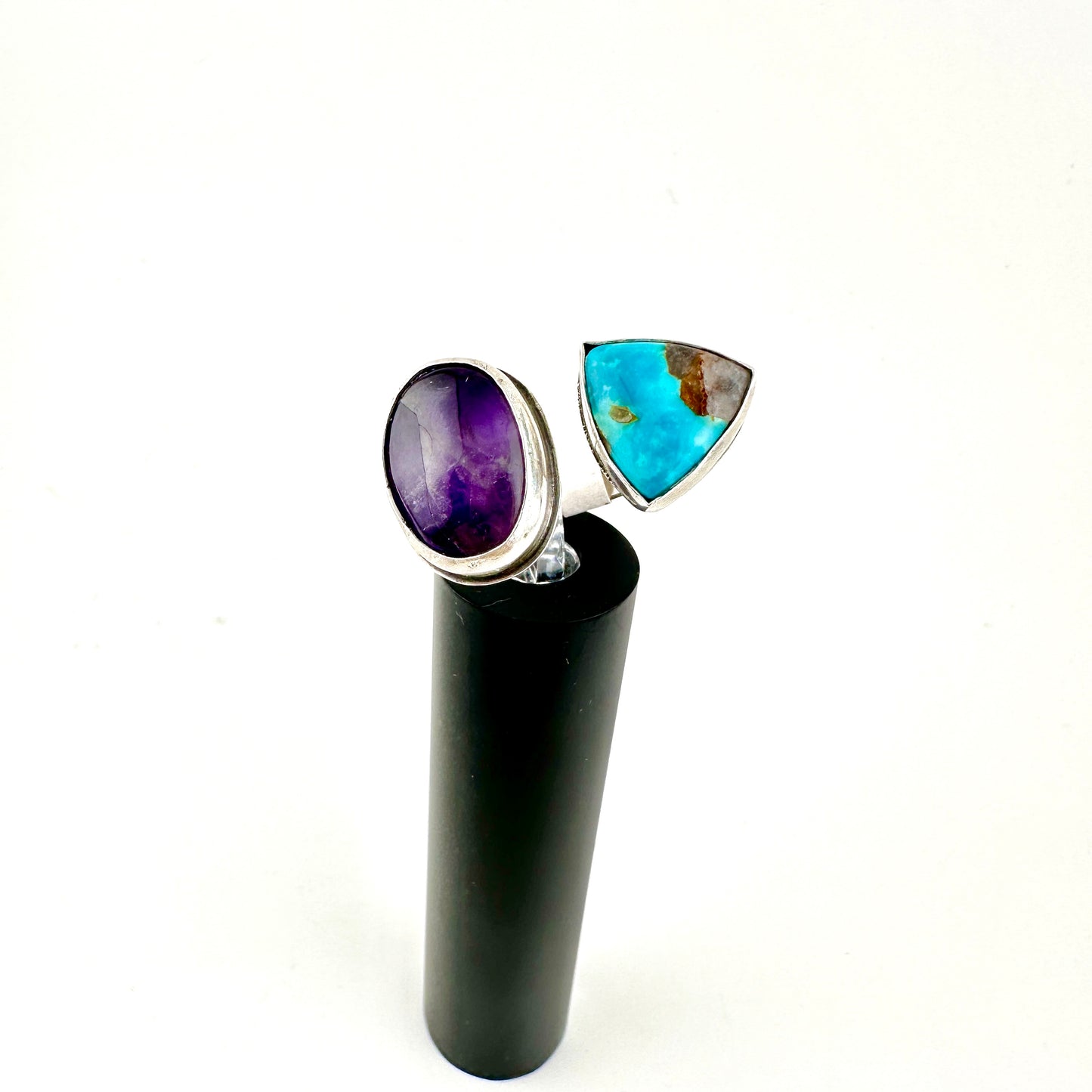 Amethyst Turquoise Adjustable Ring Size 7.5