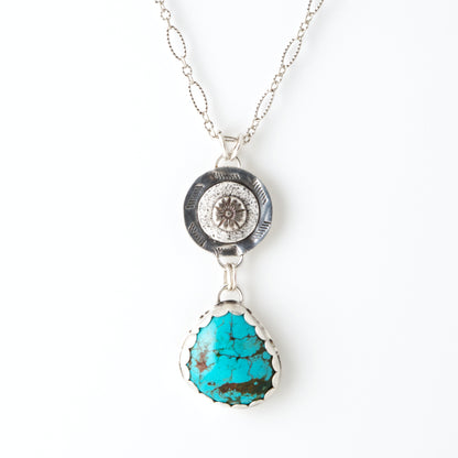 Calliope Muse of Poetry Turquoise Pendant Necklace