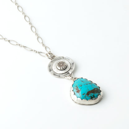 Calliope Muse of Poetry Turquoise Pendant Necklace