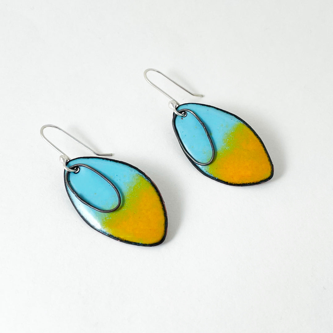 Carmen Enameled Oval Earringsi