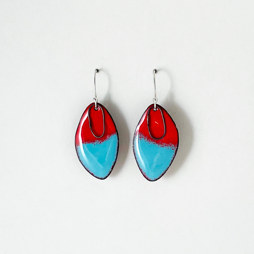 Carmen Enameled Oval Earringsi