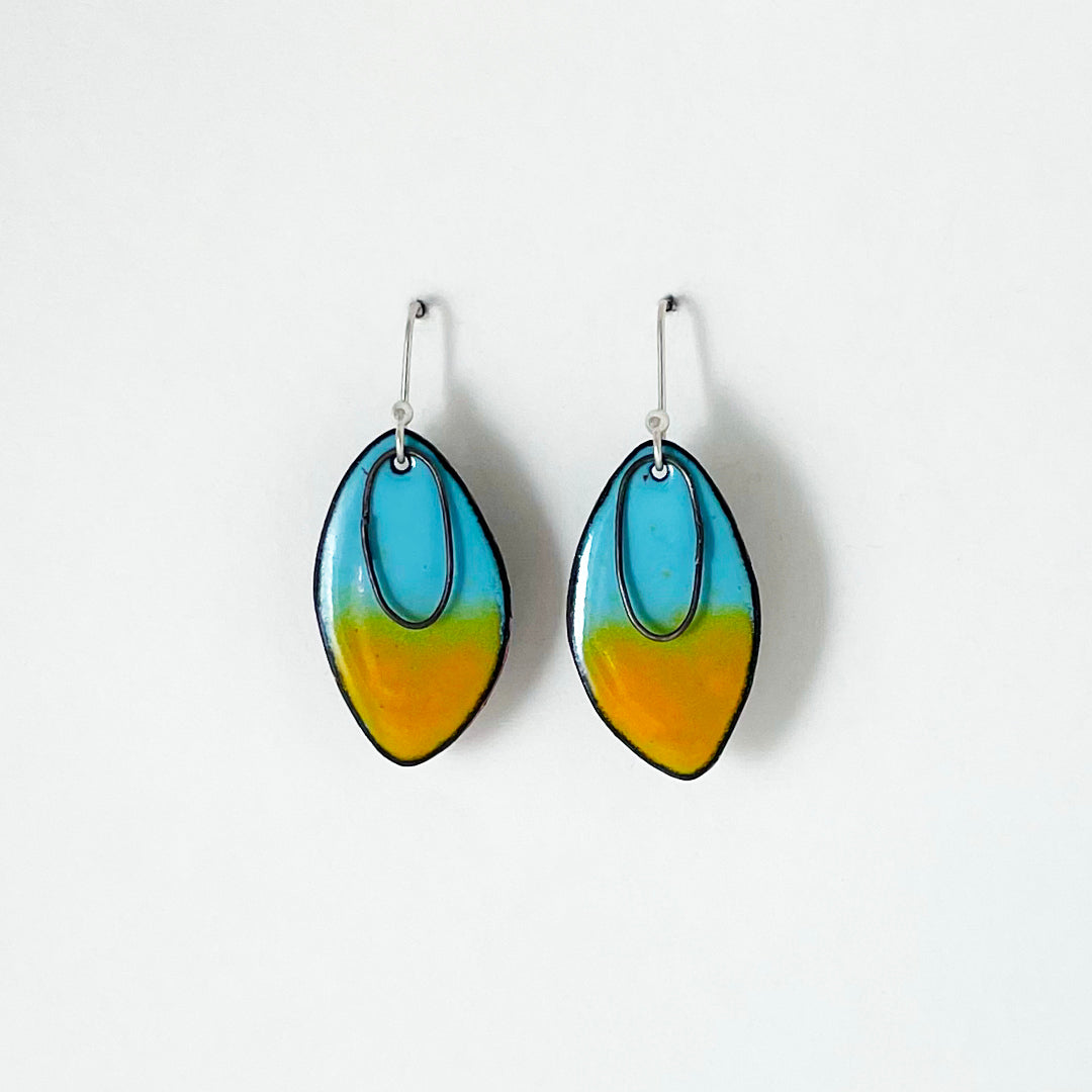 Carmen Enameled Oval Earringsi