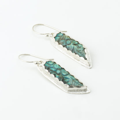 Carved Labradorite Point Earrings