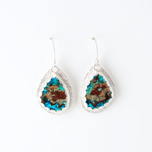 Chrysocolla Azurite Butterfly Earrings