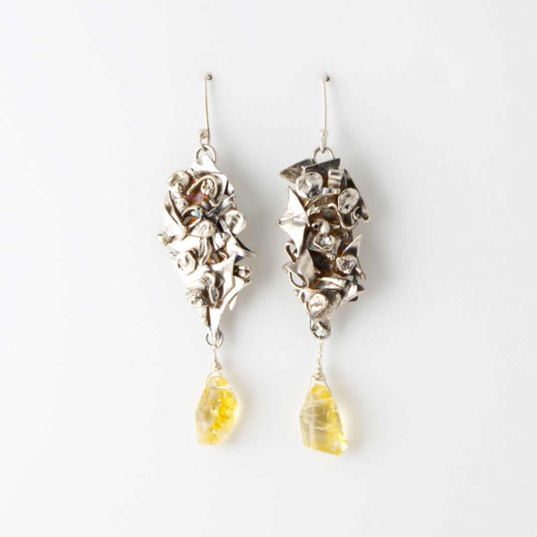 Faceted Citrine Warrior Earrings