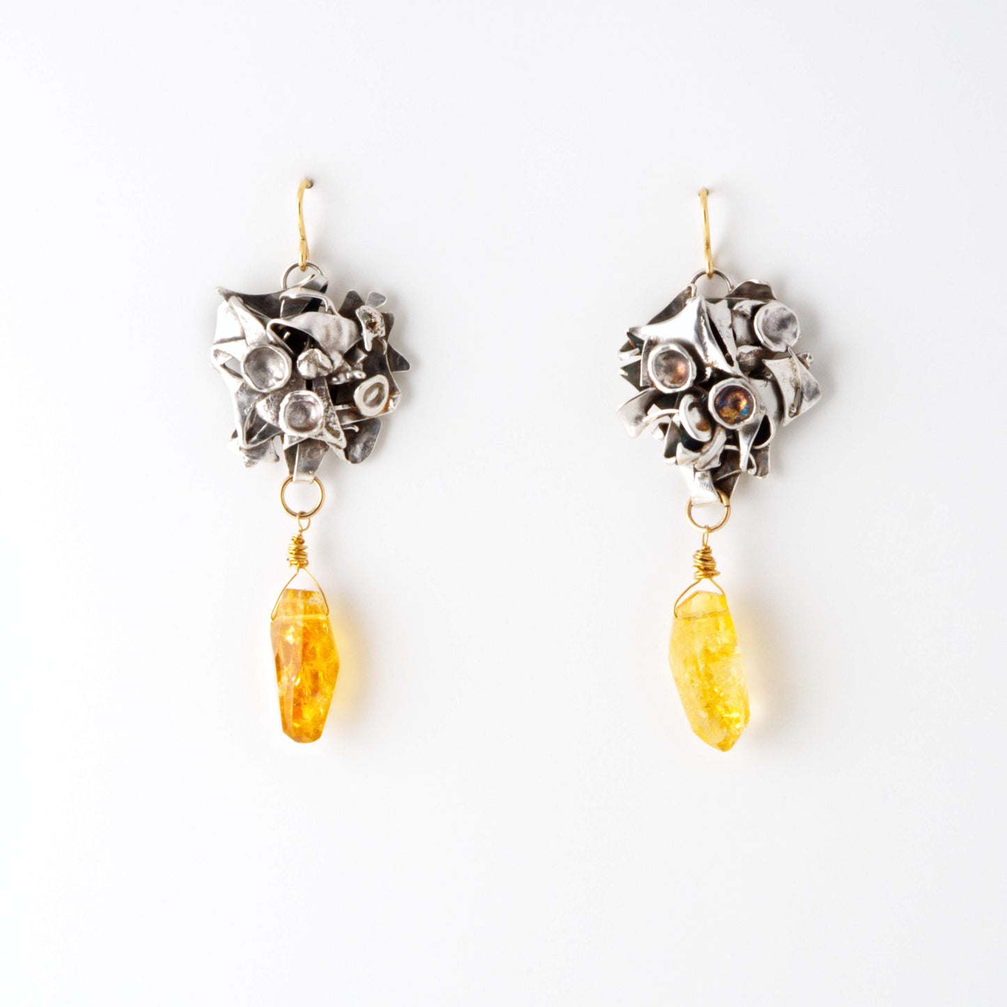 Faceted Citrine Warrior Earrings