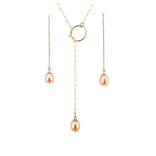14/20 Gold Filled Pearl Lariat Necklace