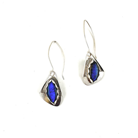 Diamond Shape Labradorite Wing Earrings