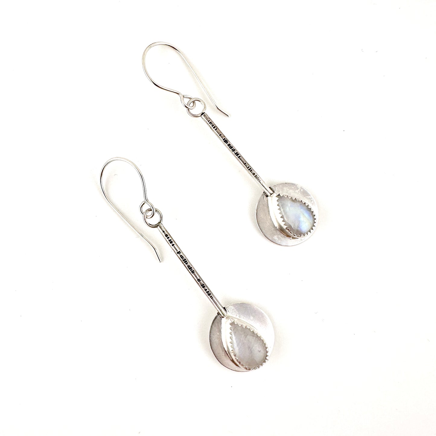 Rainbow Moonstone Pendulum Earrings