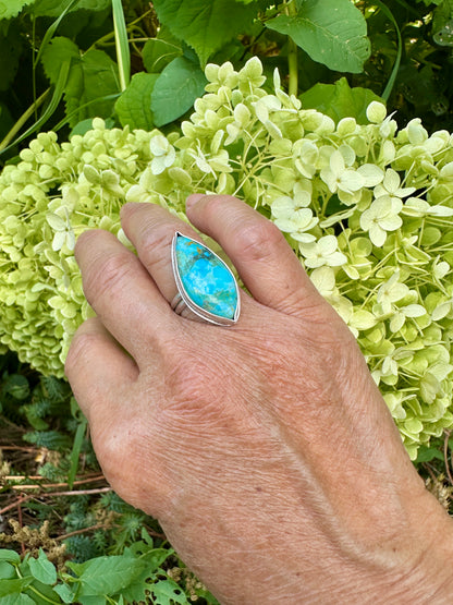 Diamond Turquoise Ring Size 7