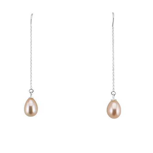 Sterling Silver Pearl Ear Threaders