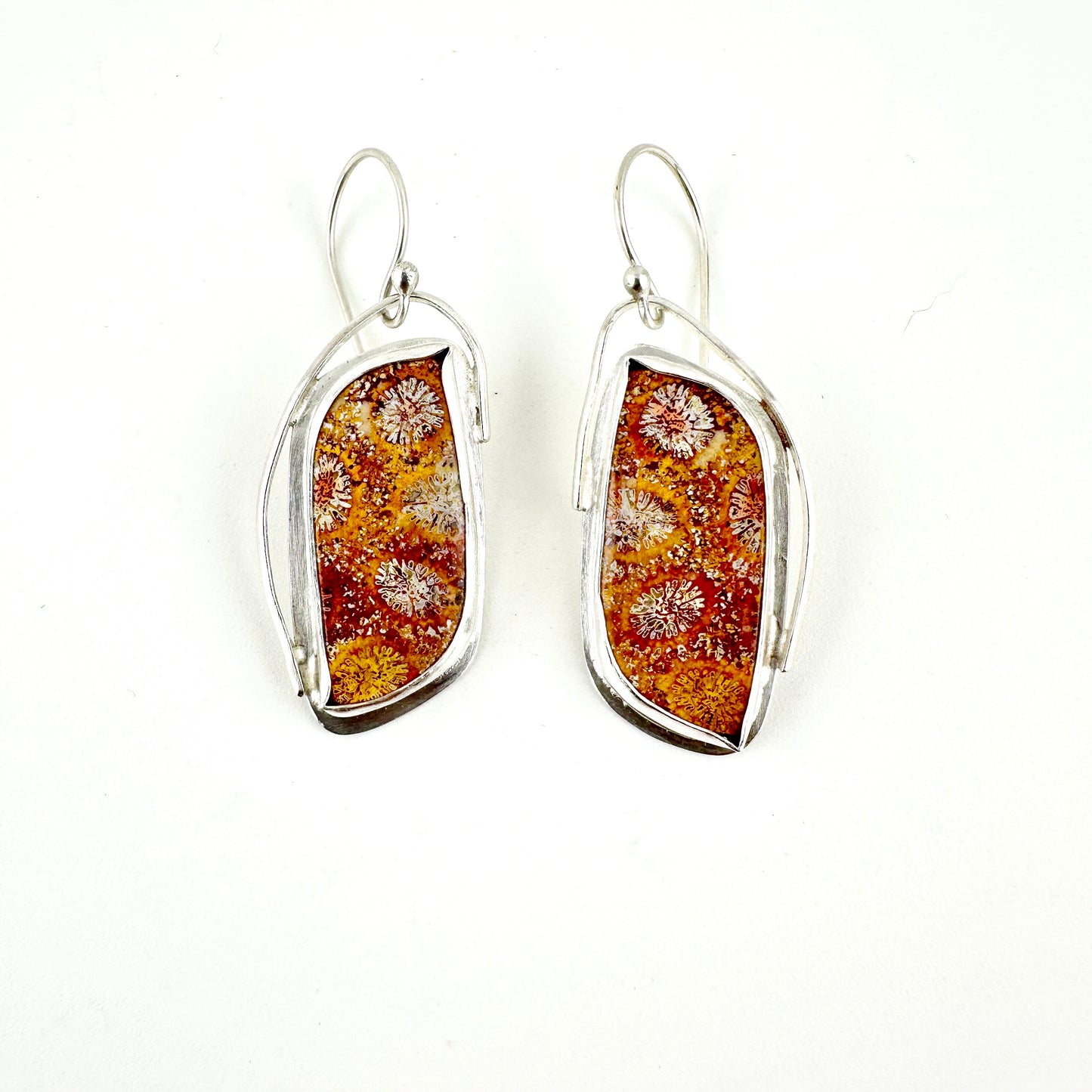 Fossil Coral Freeform Earrings