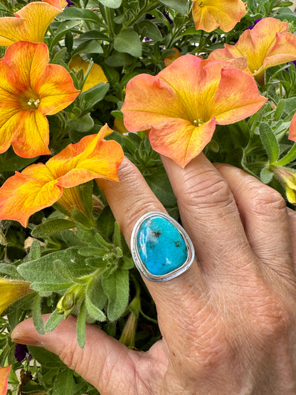Freeform Turquoise Ring Size 9.25