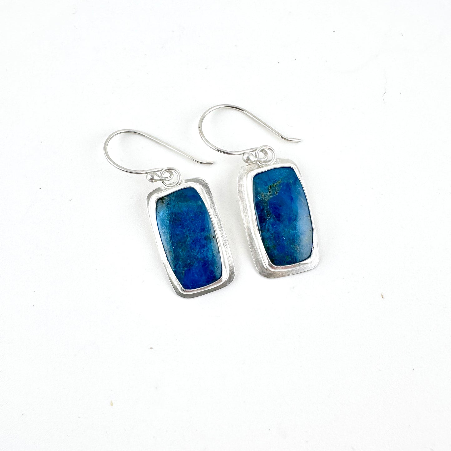 Rectangle Neon Apatite Drop Earrings