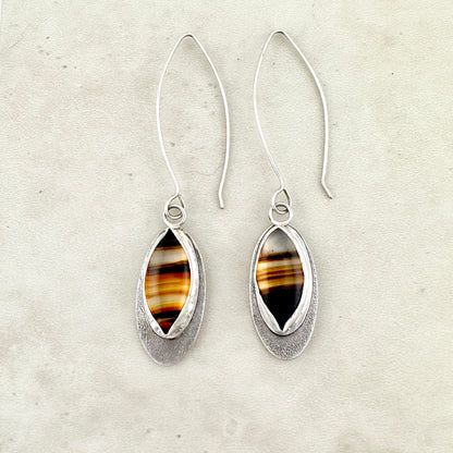 Montana Agate Double Oval Earrings