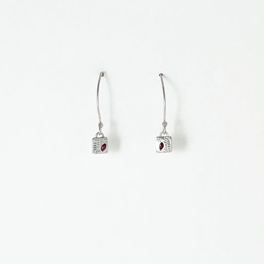 Fern Pattern & Ruby Earrings