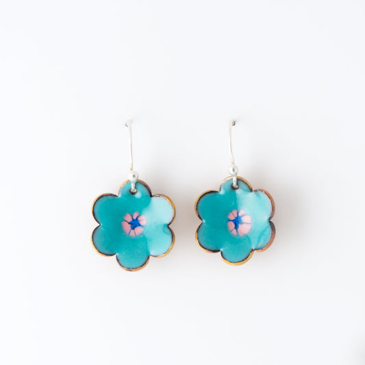 Floral Enameled Earrings